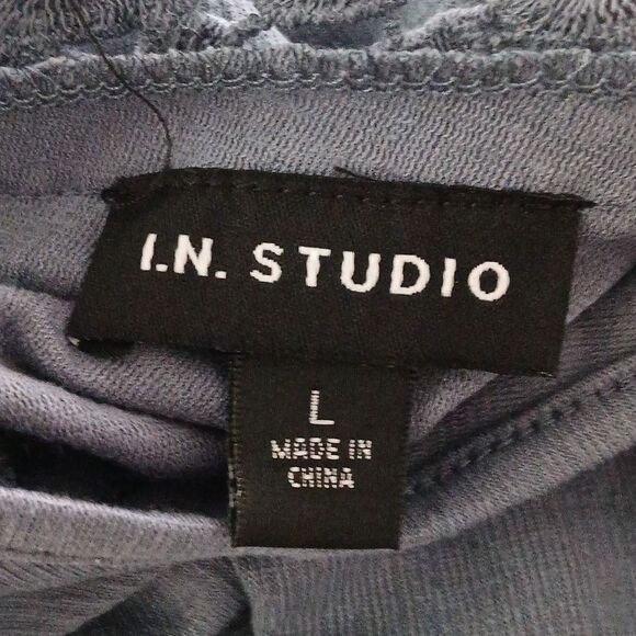 I.N. Studio slate blue casual blouse Sz L NWT - Picture 8 of 8